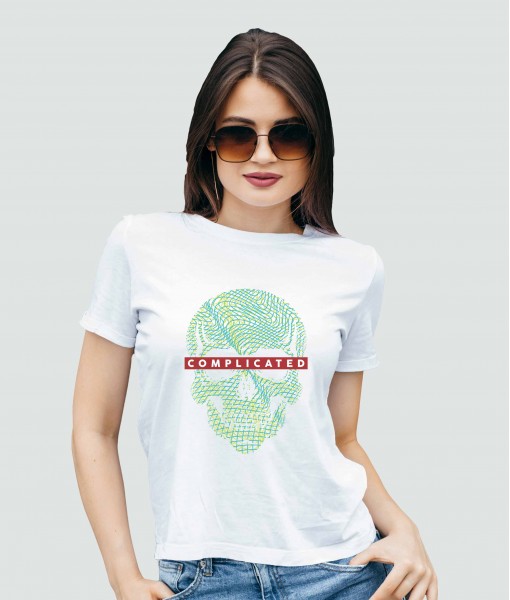 Дамска тениска с щампа Готика Complicated skull - TShirtArtShop.com